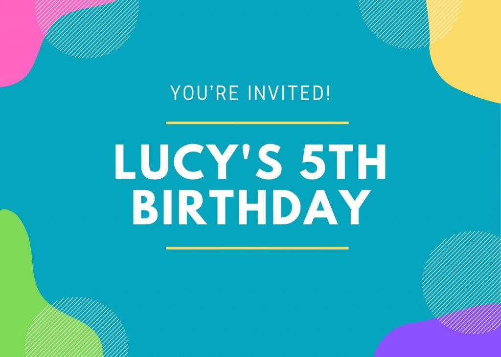 colorful kid's birthday party invitation